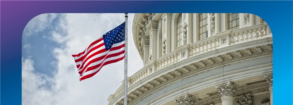 White house with American flag