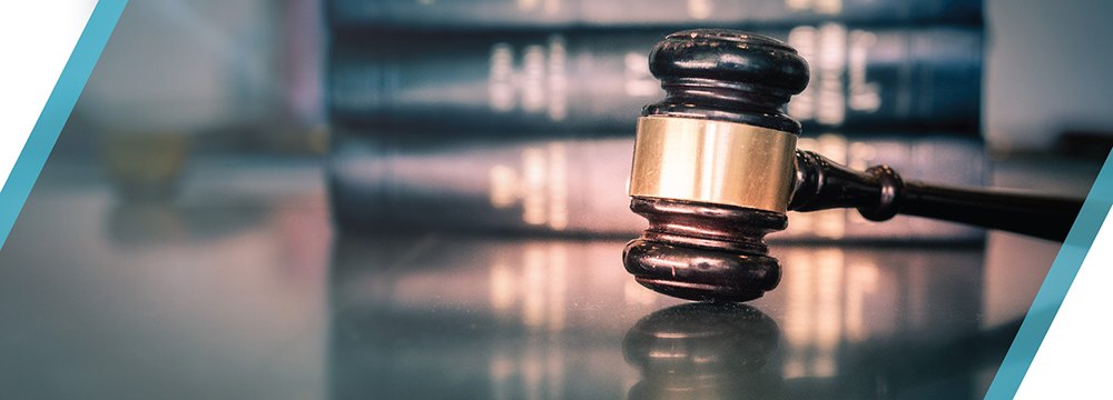 Gavel with law book.