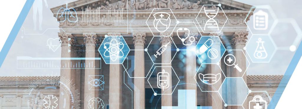 United States Supreme Court with medical icons