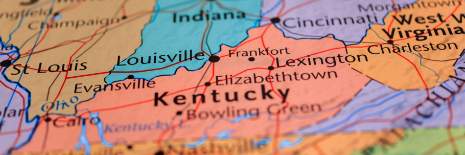 Kentucky on a map